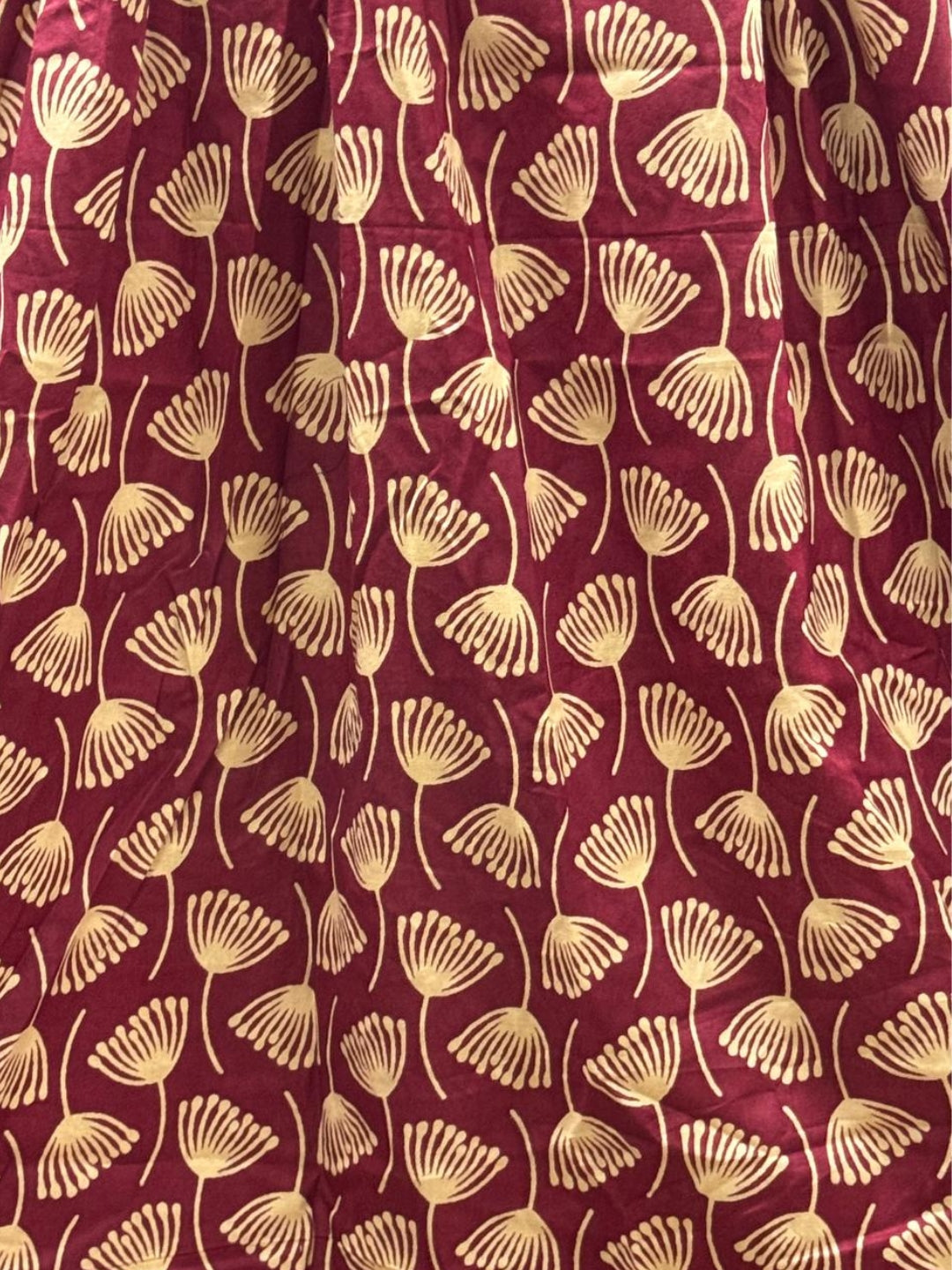 Senna Flower - Maroon - Maternity Kurti with Feeding Zips - Cotton Flex - Thicker Fabric