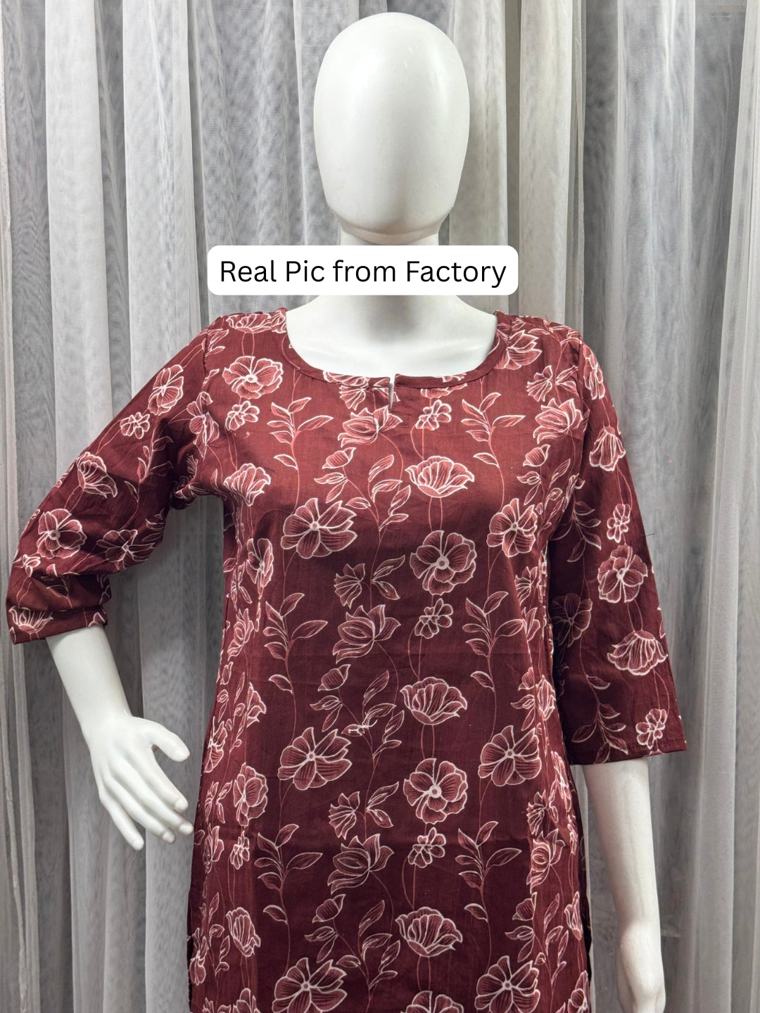 Multi Flower Maroon - Cord Set - Pure Cotton