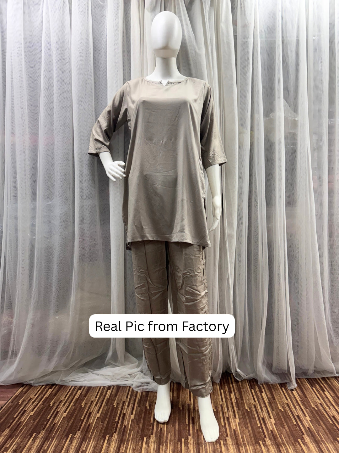 Plain Grey - Cord Set - Soft Rayon