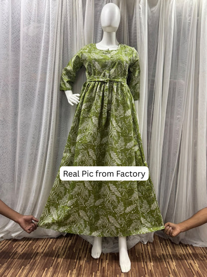 Tropical Forrest - Pista - Maternity Dress with Feeding Zips - Soft Rayon