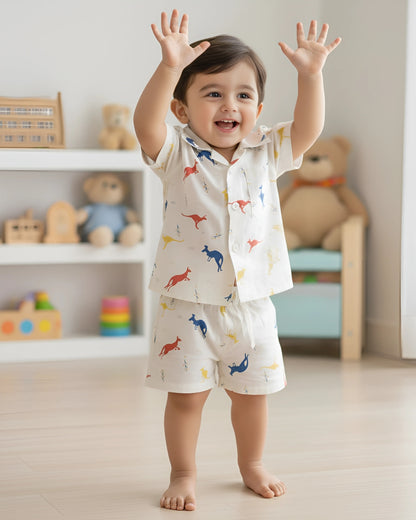 Kids Shirt & Short set - Jumping Kangaroo