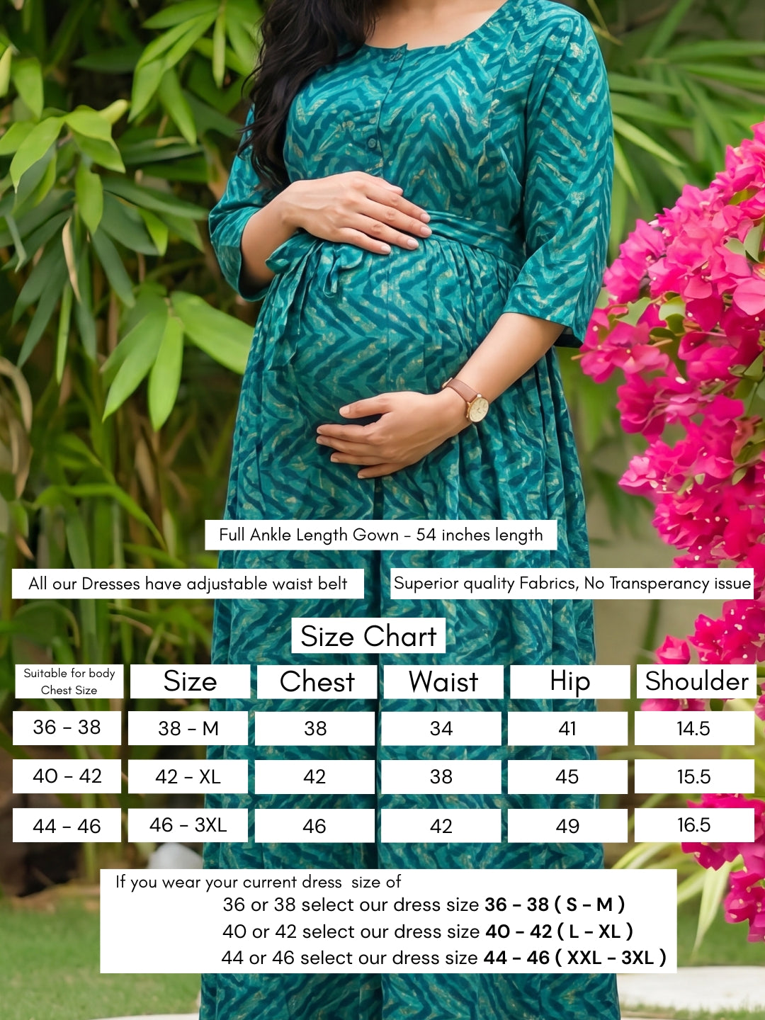 Peacock Bandhani Zigzag - Maternity Kurti with Feeding Zips - Soft Rayon