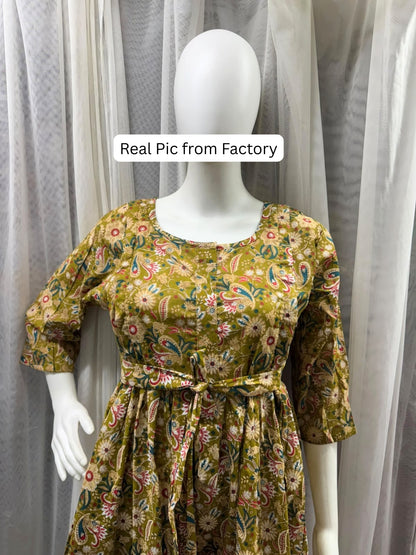 Gulmohar - Dessert - Maternity Dress with Feeding Zips - Pure Cotton