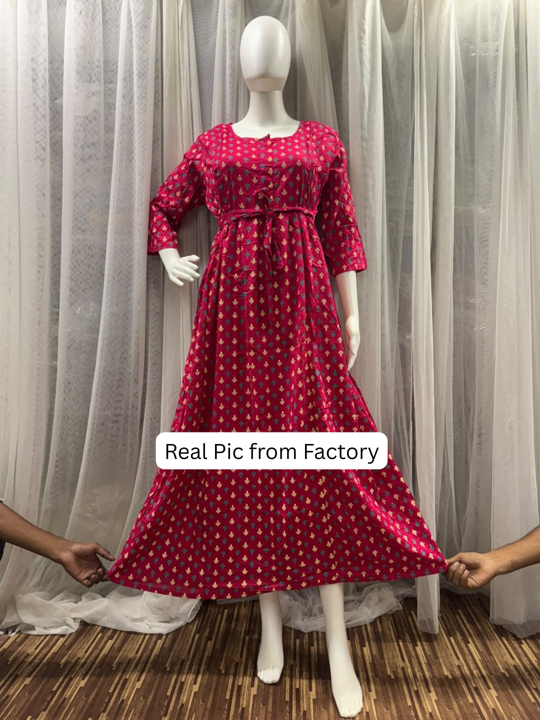 Kairavi - Pink - Maternity Dress with Feeding Zips - Soft Rayon