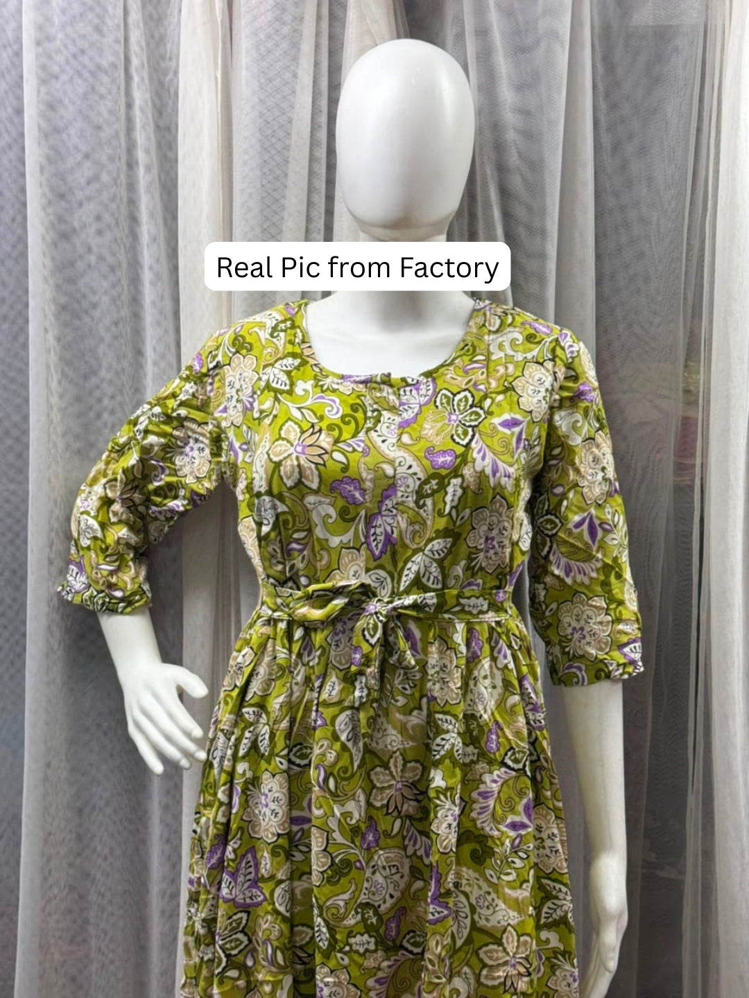 Pista Garden - Maternity Dress with Feeding Zips - Soft Rayon