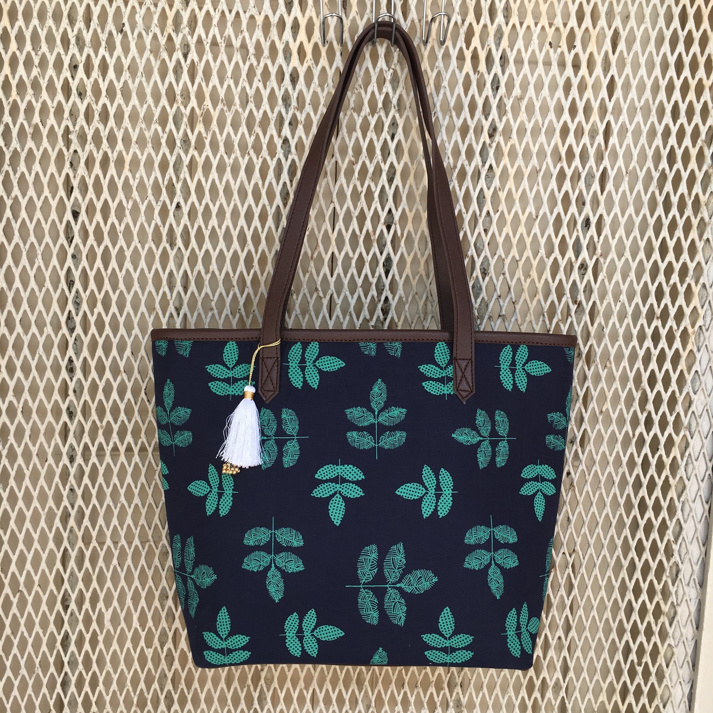 Blue Leaf - Printed Tote Bag