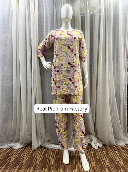 Floral Bliss - Pink - Cord Set - Soft Rayon