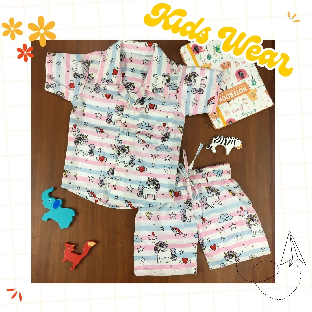 Kids Shirt & Short set - Dreamy Unicorn