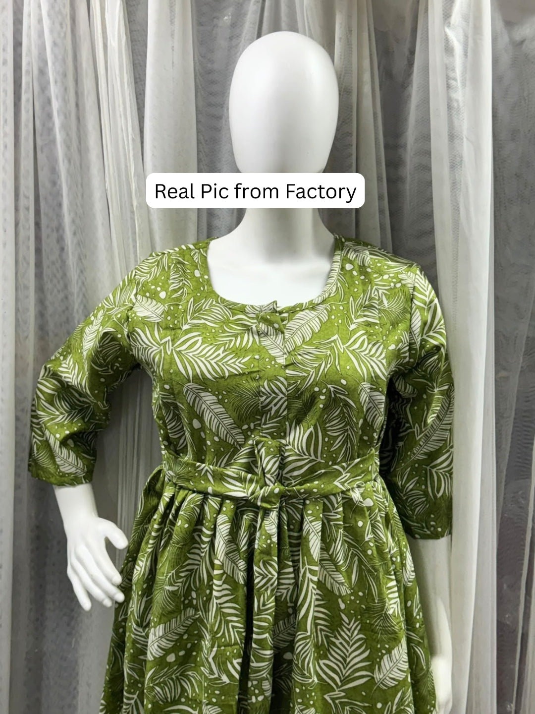 Tropical Forrest - Pista - Maternity Dress with Feeding Zips - Soft Rayon
