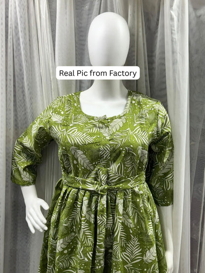 Tropical Forrest - Pista - Maternity Dress with Feeding Zips - Soft Rayon