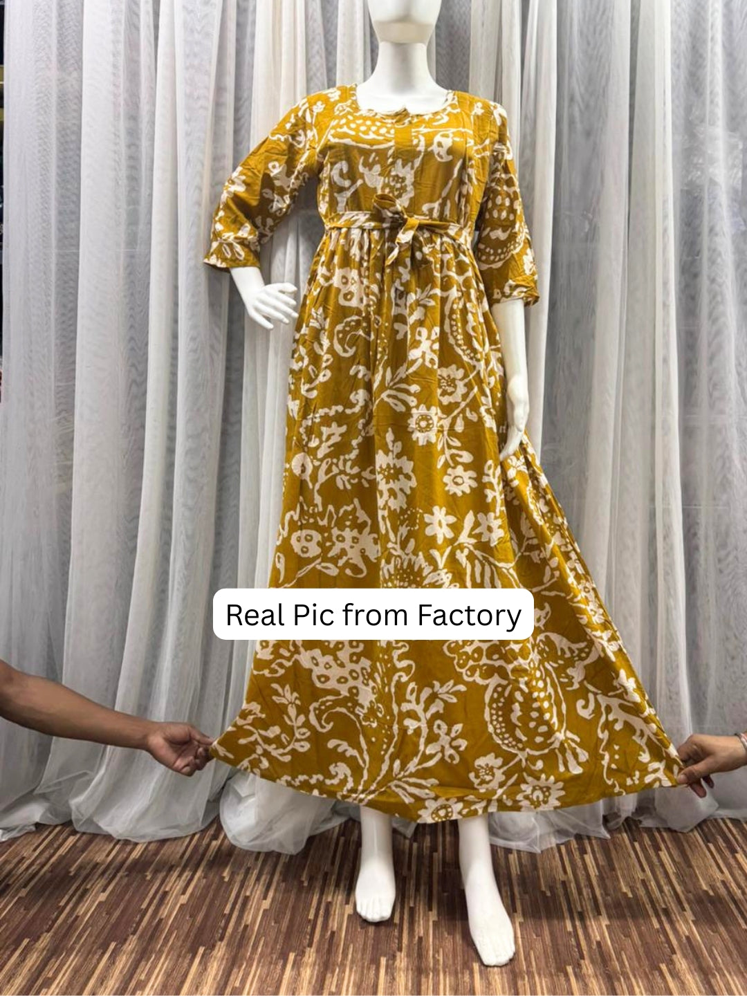 Florenza Yellow - Maternity Kurti with Feeding Zips - Soft Rayon