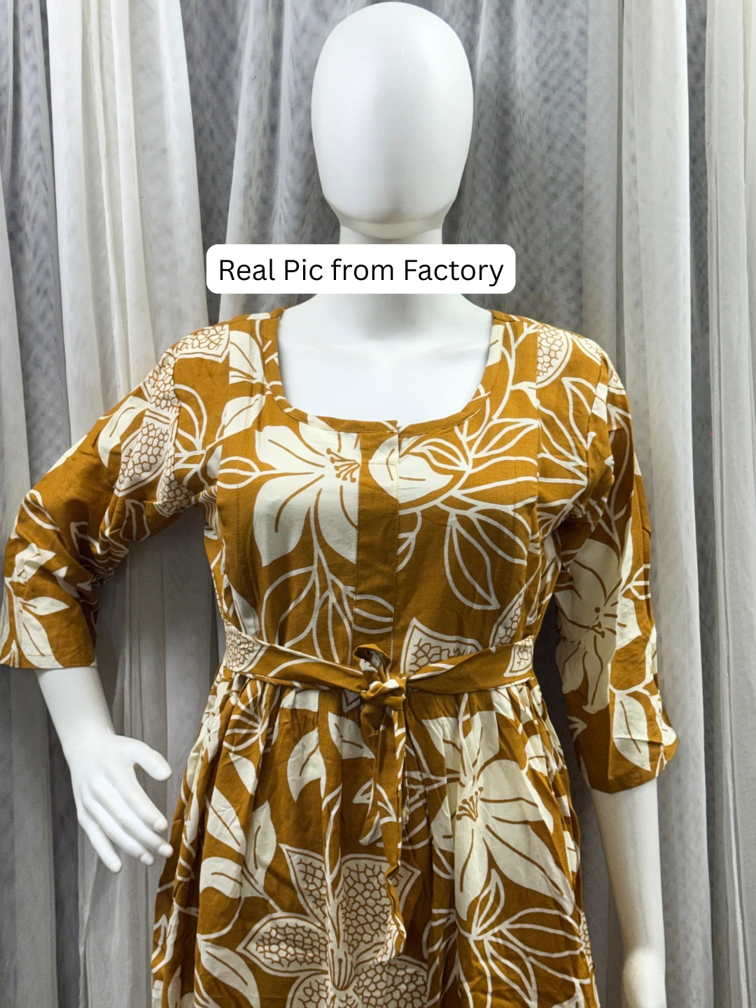 Lily Yellow - Maternity Dress with Feeding Zips - Soft Rayon