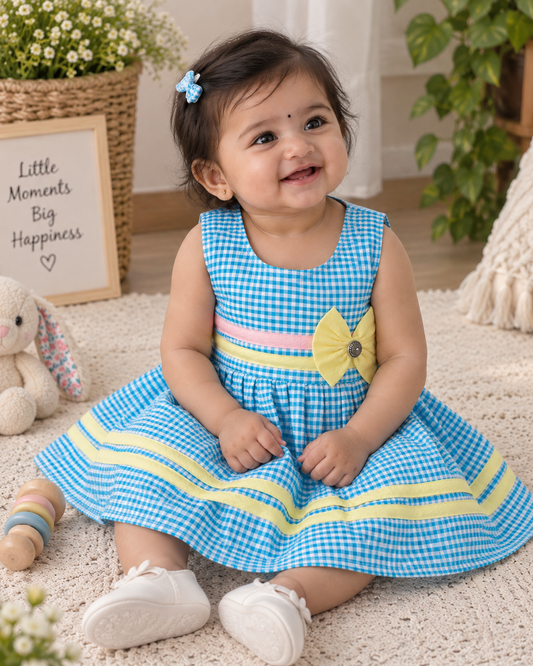 Baby Frock - 1214 - SKy Blue