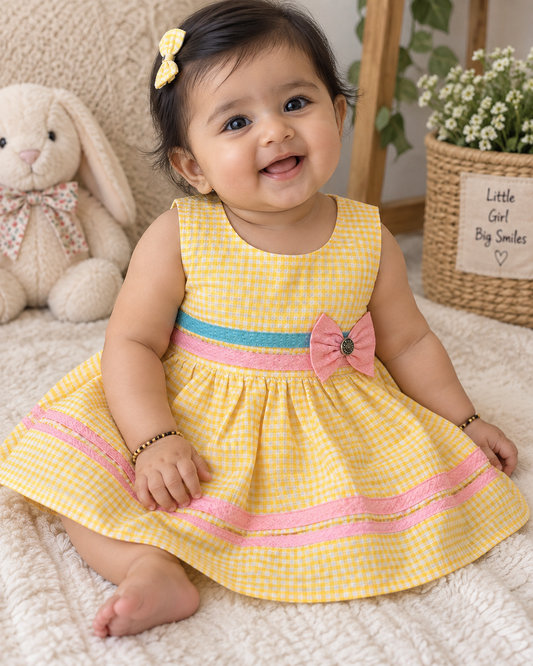 Baby Frock - 1214 - Yellow