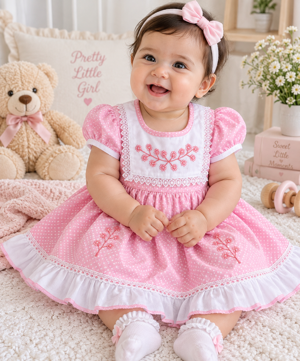 Baby Frock - A803 - Baby Pink