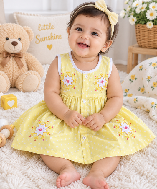 Baby Frock - Dno 816 - Yellow