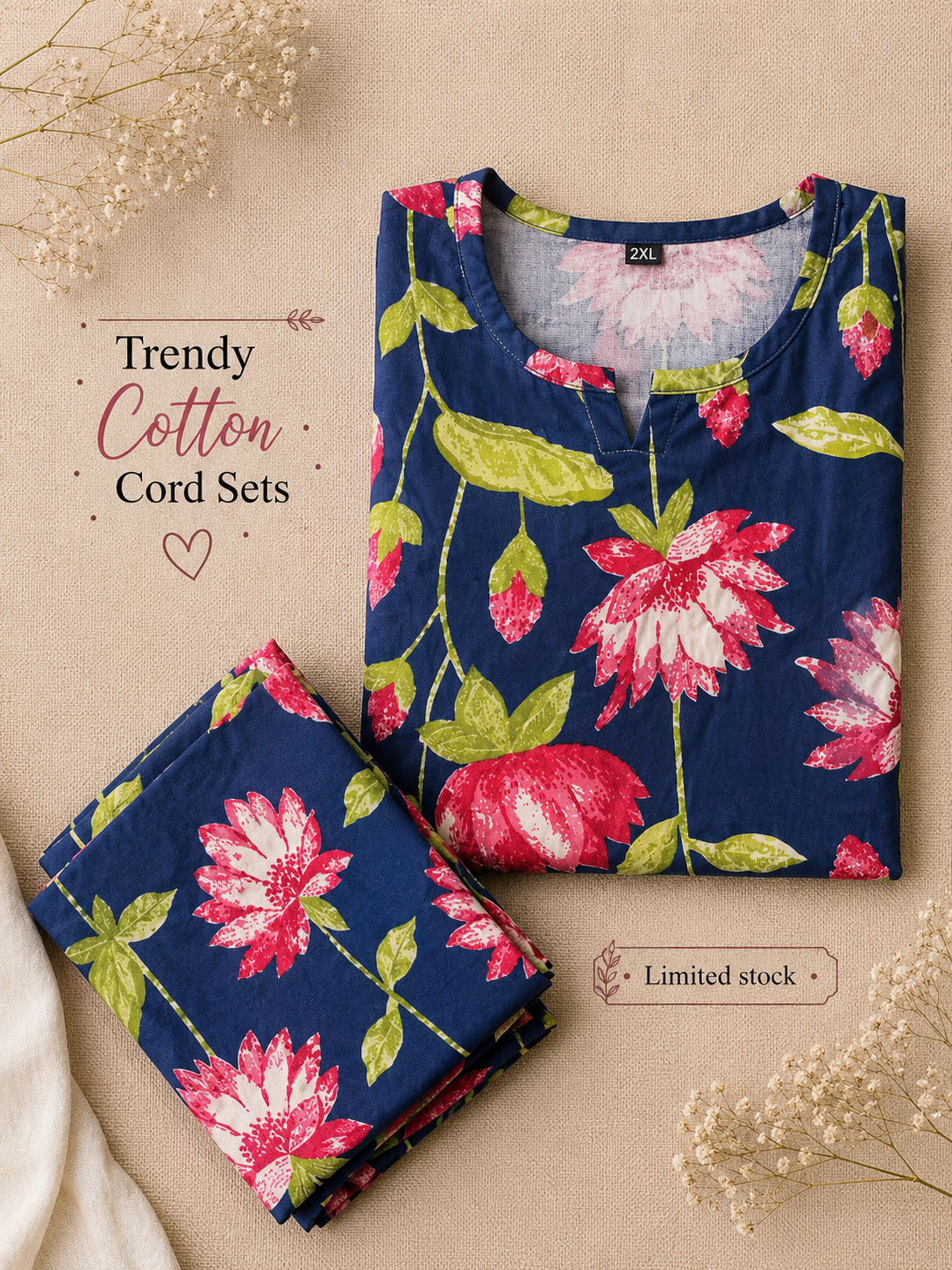 Lotus Blue - Cord Set - Pure Cotton