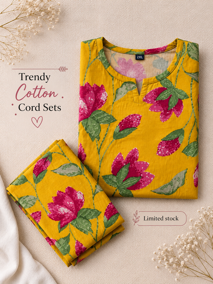 Lotus Yellow - Cord Set - Pure Cotton