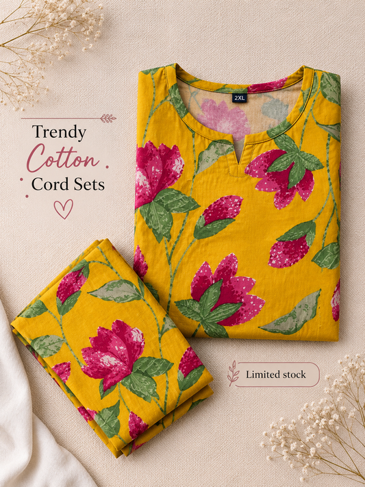Lotus Yellow - Cord Set - Pure Cotton