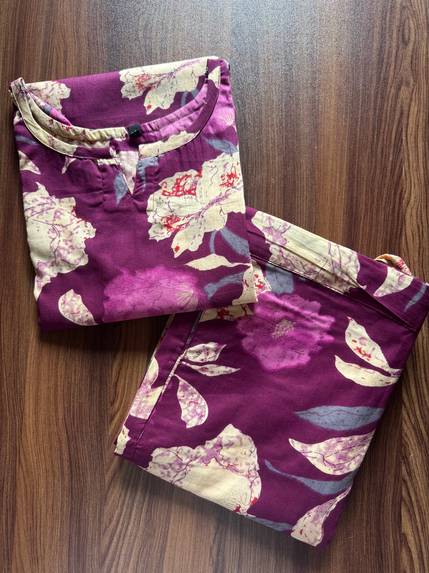 Mix Flower New Purple - Cord Set - Pure Cotton