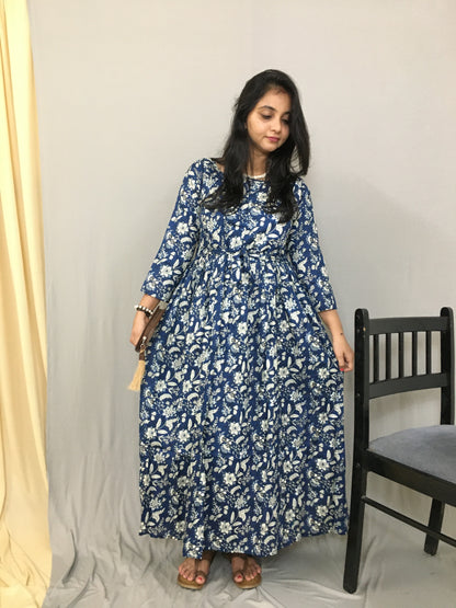 Blue Forrest  - Maternity Kurti with Feeding Zips