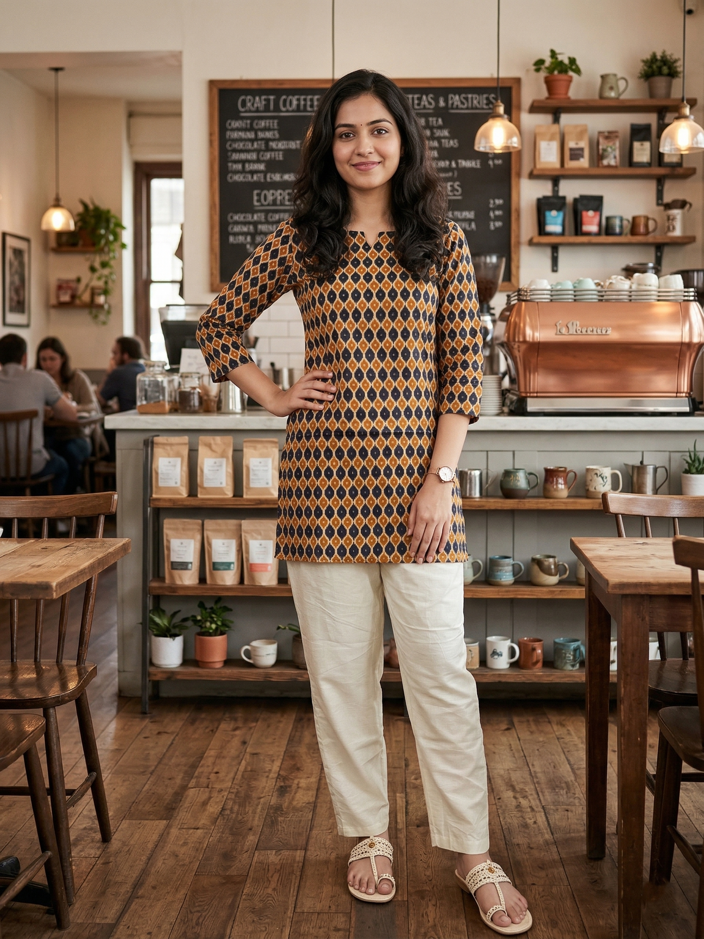 Blue Orange Honey - Cord Set - White Pant - Pure Cotton