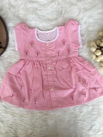 Baby Frock - A816 - Baby Pink