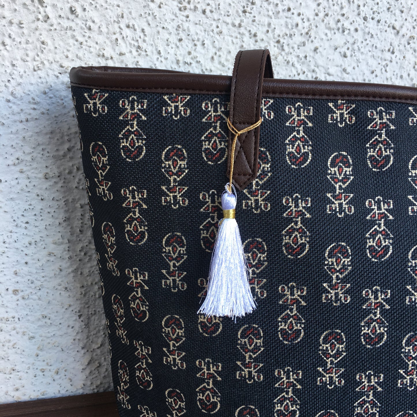 Black Ajrakh - Printed Tote Bag