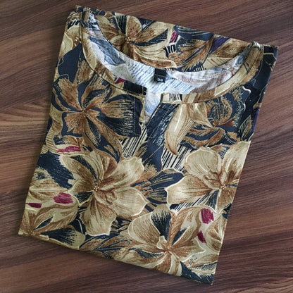 Cord Set - Hibiscus Black Gold - Soft Rayon