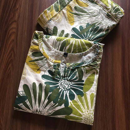 Green Yellow - Sunflower - Cord Set - Pure Cotton