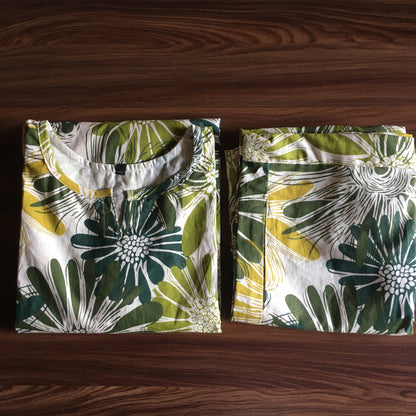 Green Yellow - Sunflower - Cord Set - Pure Cotton