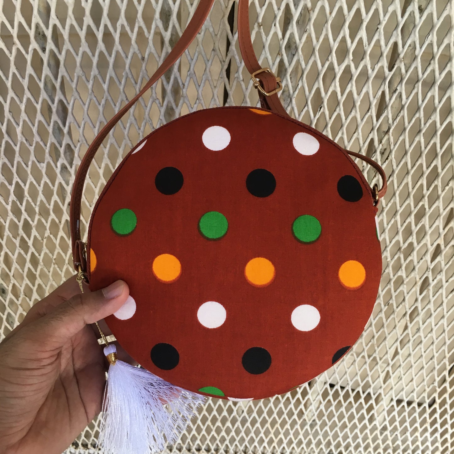 Brown Polka Dot  - Round sling - small size