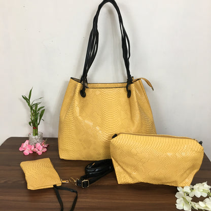 Big Size 3 pcs  Combo Bag - Yellow