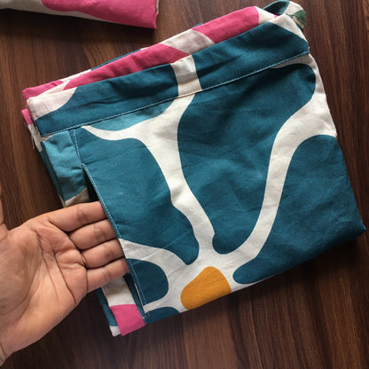 BIg Sunflower - Blue Green Pink - Cord Set - Pure Cotton