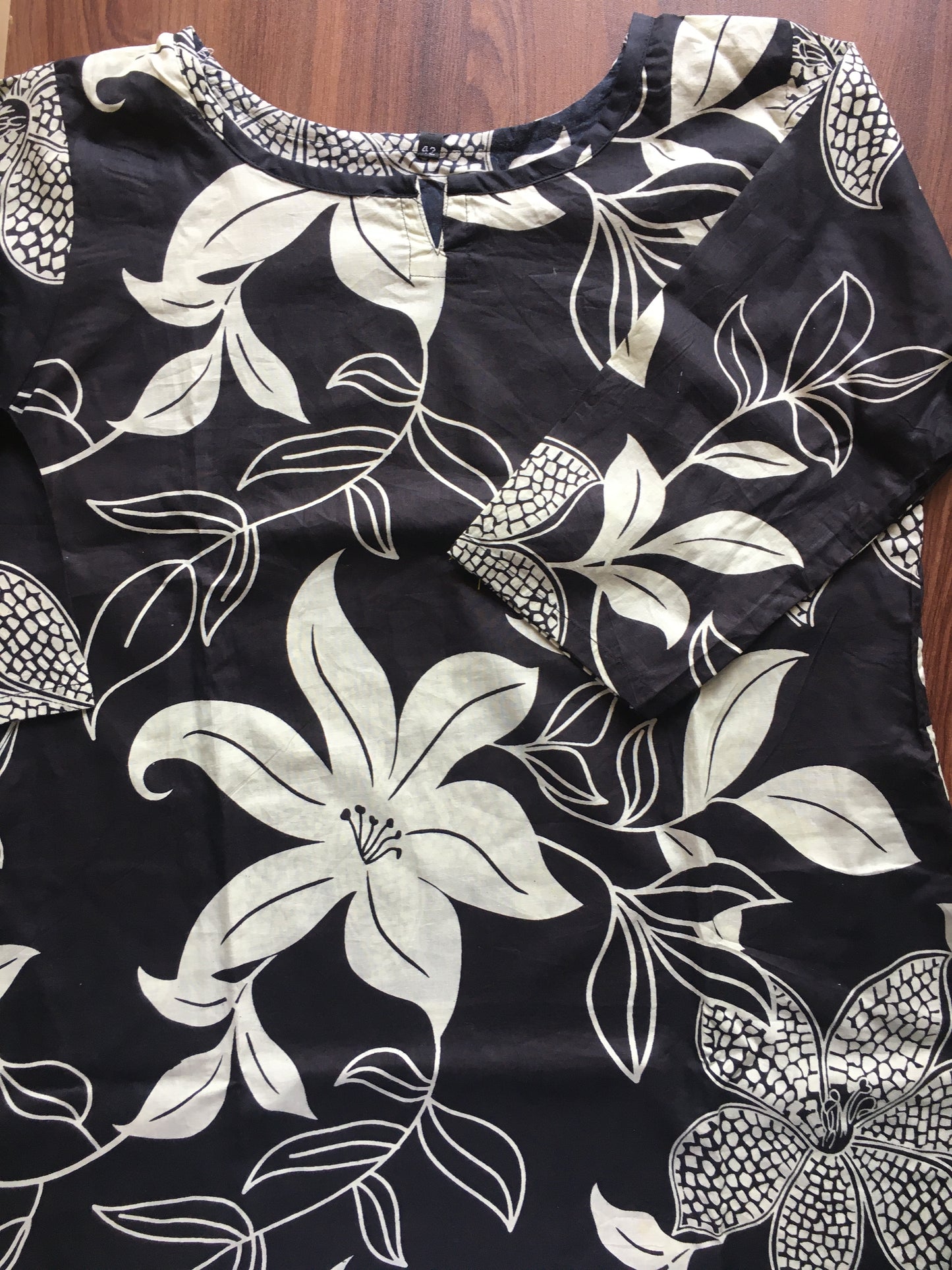 Lily Flower - Black - Cord Set - Pure Cotton