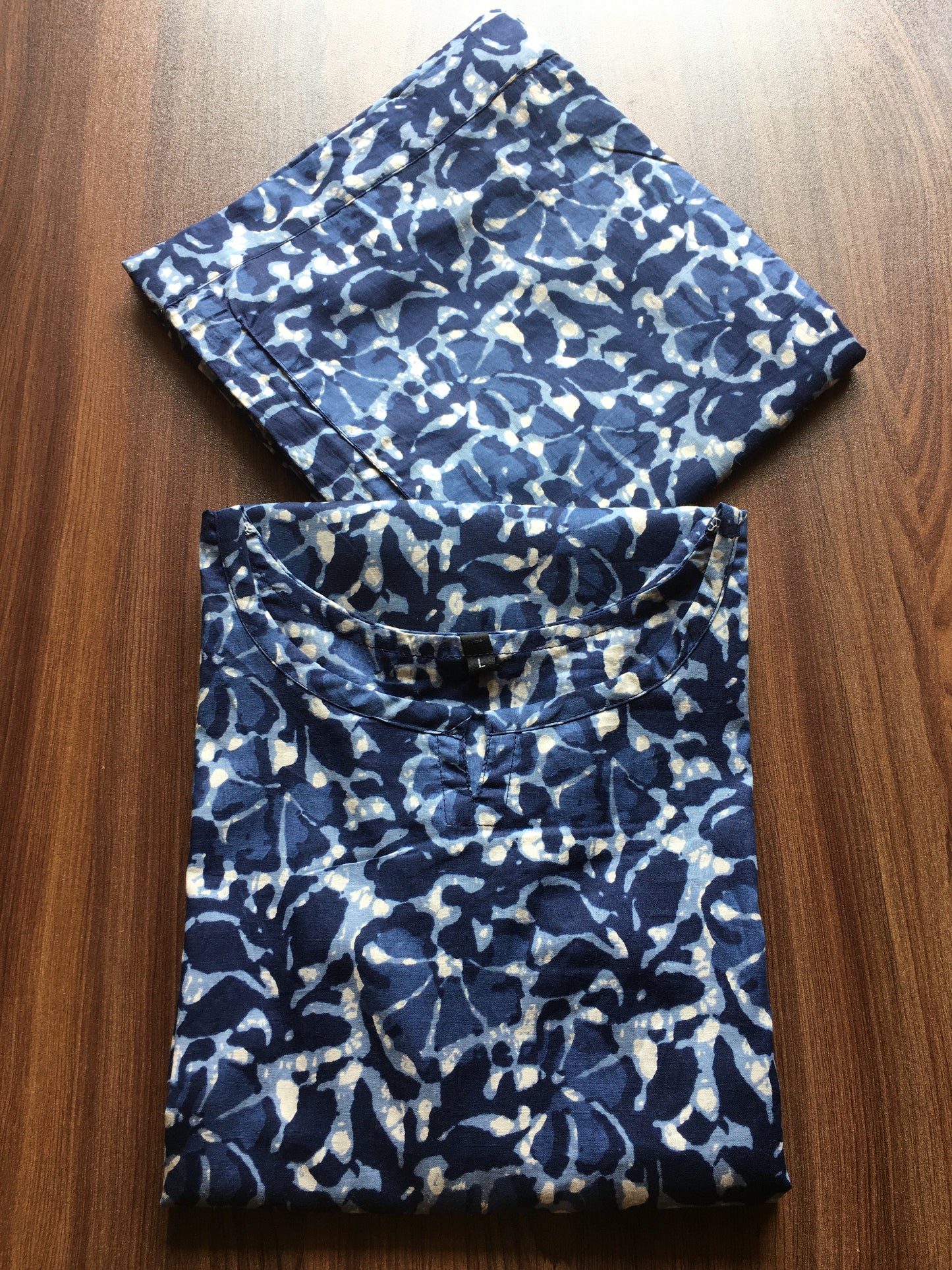 Batik Flower - Blue - Cord Set - Pure Cotton