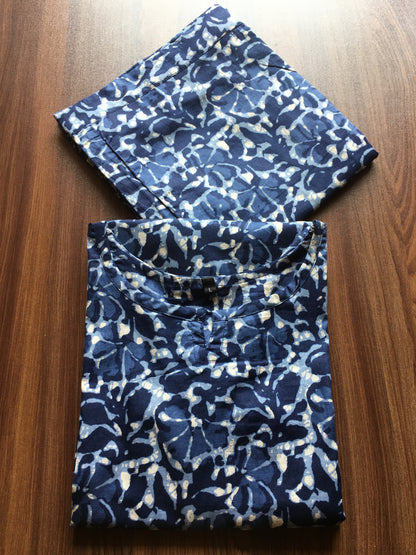Batik Flower - Blue - Cord Set - Pure Cotton