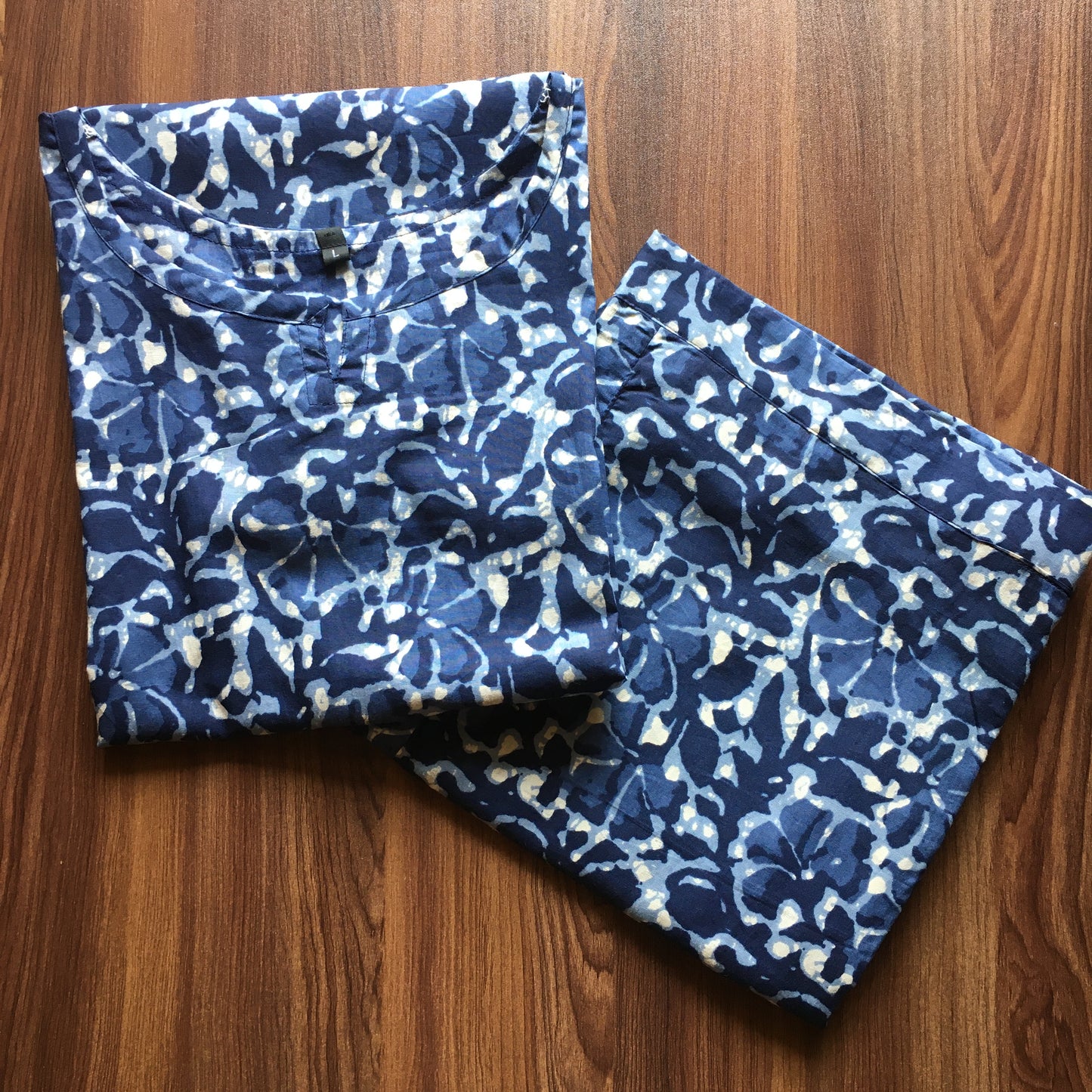 Batik Flower - Blue - Cord Set - Pure Cotton