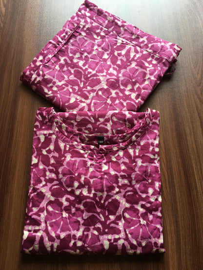 Batik Flower - Purple - Cord Set - Pure Cotton