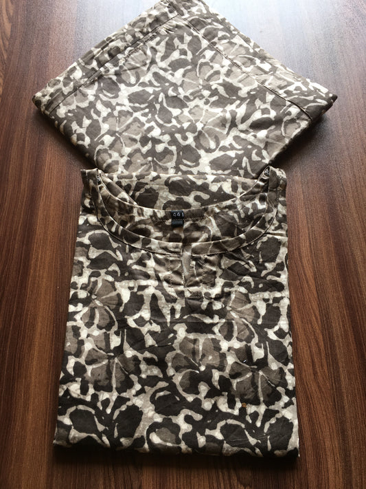 Batik Flower - Grey - Cord Set - Pure Cotton