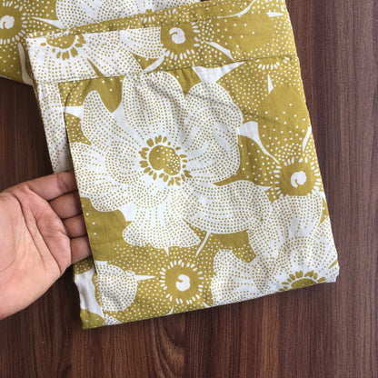 Sketch Print - Pista Flower  - Cord Set - Pure Cotton