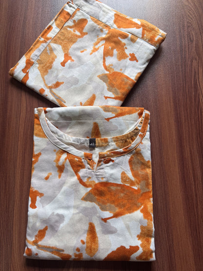 Yellow White Petals - Cord Sets - Pure Cotton