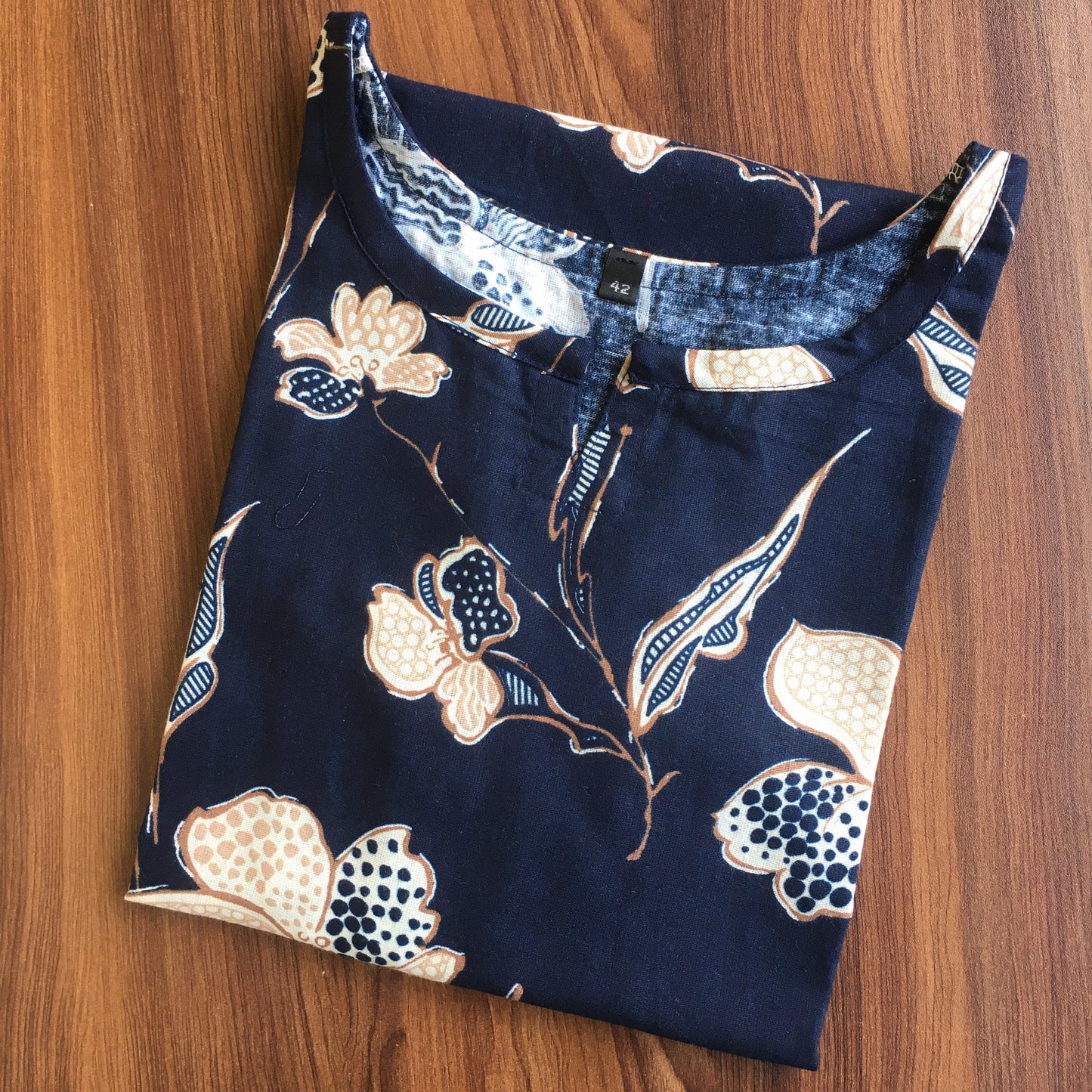 Flower & Leaf - Navy Blue - Cord Set - Pure Cotton
