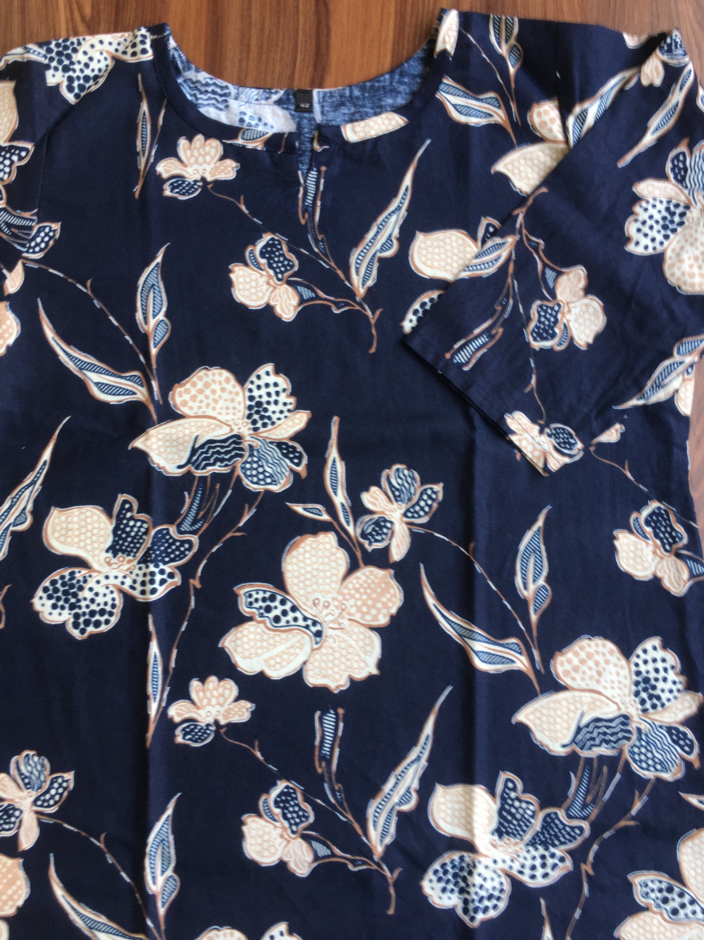 Flower & Leaf - Navy Blue - Cord Set - Pure Cotton