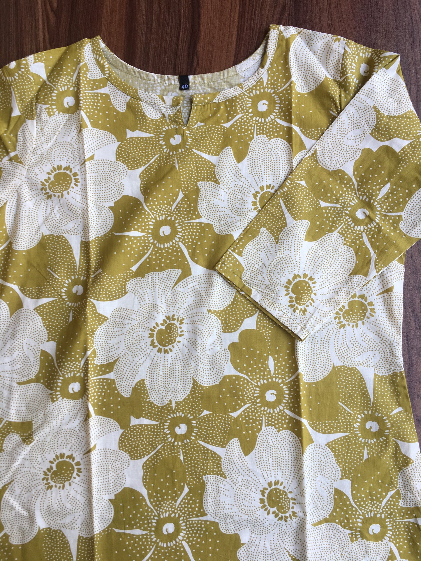 Sketch Print - Pista Flower  - Cord Set - Pure Cotton