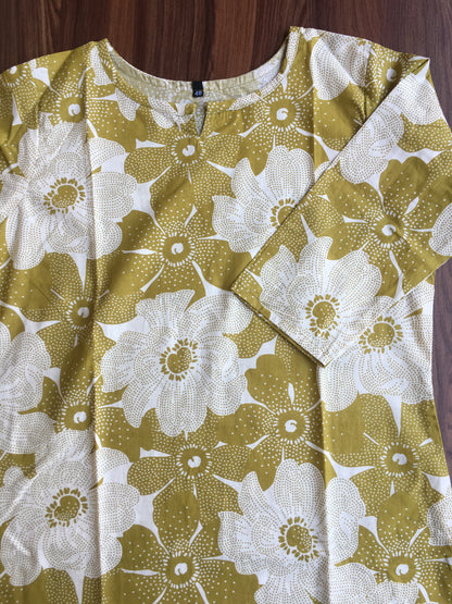 Sketch Print - Pista Flower  - Cord Set - Pure Cotton