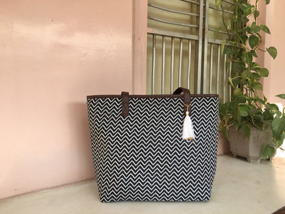 Black Wave  - Printed Tote Bag