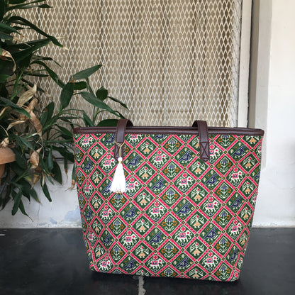 Green Patola - Printed Tote Bag