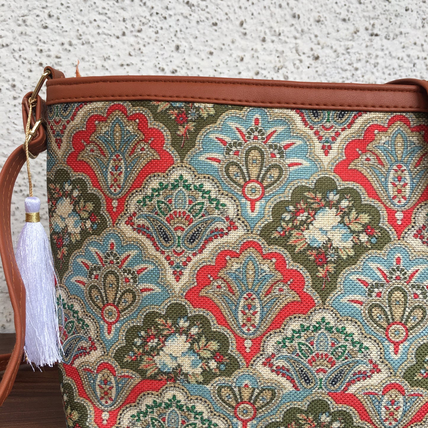 Minsk - 3 zip- Big size - Sling Bag - Royal Flower Sky Blue