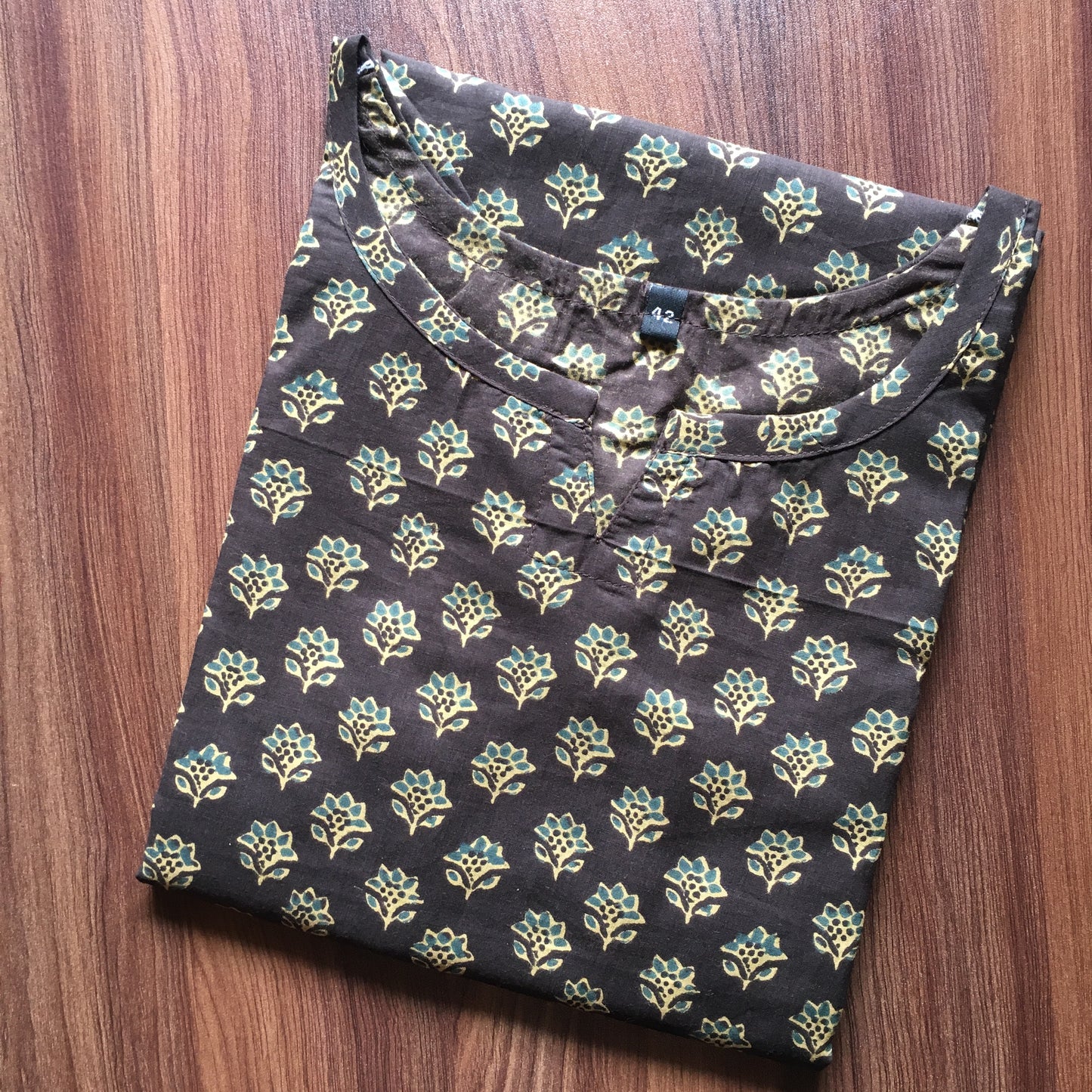 Brown Flower - Cord Set - Pure Cotton